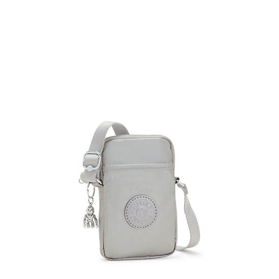 Sac Mobile Kipling Tally Metallic Crossbody Argent | FR 1846BE